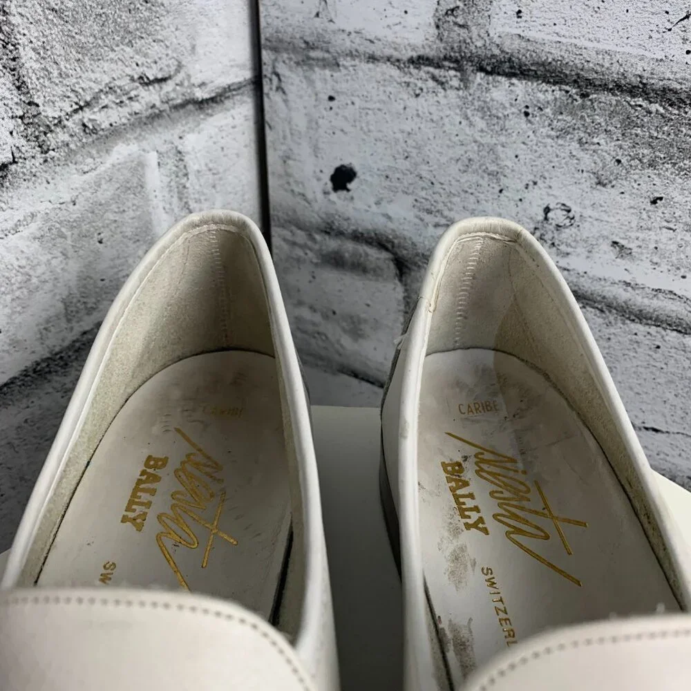 Bally Siesta Caribe White Leather Flat Loafers - Picture 12 of 13